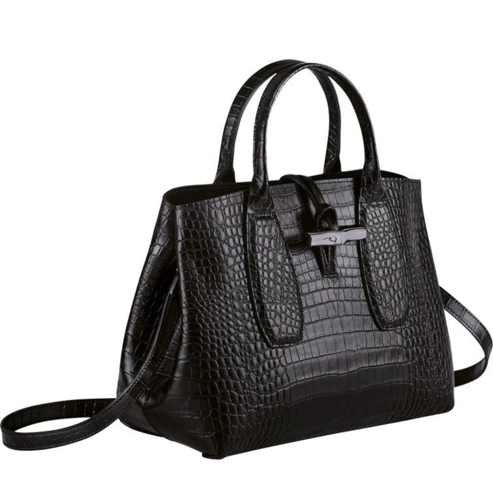 Longchamp Medium Croc Embossed Tote
